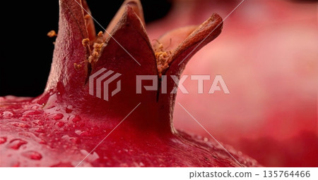 High Contrast Macro Photography Showcasing Dewy Skin And Vivid Ruby Tones With Shallow Depth High Contrast Macro Photography Showcasing Dewy Skin And Vivid Ruby Tones With Shallow Depth 135764466