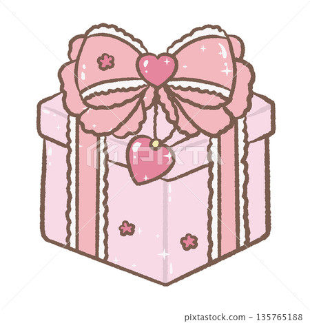 Cute Pink Gift Box with Bow and Heart Illustration Kawaii Valentine Present Packaging Sweet Romantic Holiday Design Cute Pink Gift Box with Bow and Heart Illustration Kawaii Valentine Present Packaging Sweet Romantic Holiday Design 135765188
