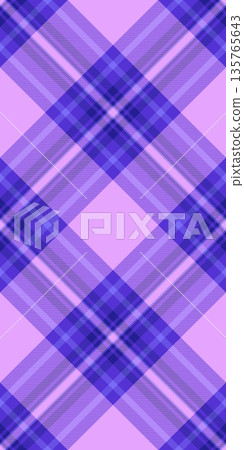 Birthday card background textile texture, romantic seamless tartan check. Female vector fabric plaid pattern in indigo and purple colors. 135765643