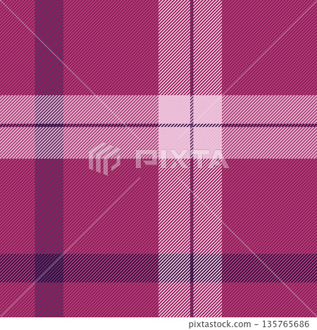 King seamless background vector, flowing texture fabric textile. Peach tartan pattern check plaid in pink and light colors. 135765686