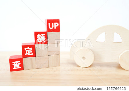 向上傾斜的建築模組表示汽車評估價值的增加。 135766623