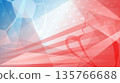 Abstract USA flag background with soccer ball and trophy. 135766688