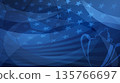 Blue abstract USA flag background with soccer trophy. 135766697