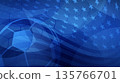 Blue soccer ball with american flag background. 135766701