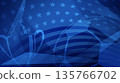 Blue abstract background with USA flag and trophy. 135766702
