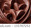 Heart-shaped glossy ganache cream 135767252