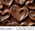 Heart-shaped glossy ganache cream 135767253