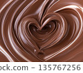 Heart-shaped glossy ganache cream 135767256
