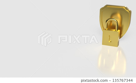 Golden Padlock Securing Digital Privacy And Cyber Protection Concept 3d render. Golden Padlock Securing Digital Privacy And Cyber Protection Concept 3d render. 135767344