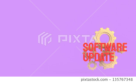 Software Update Process Concept With Gears And Technology System 3d render. Software Update Process Concept With Gears And Technology System 3d render. 135767348