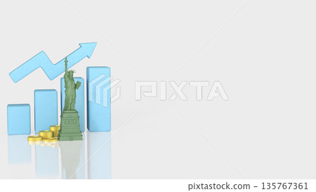 United States Economic Growth And Investment Success Concept 3d render. United States Economic Growth And Investment Success Concept 3d render. 135767361