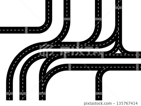 an illustration of a road with multiple lane an illustration of a road with multiple lane 135767414