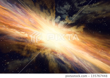 Presentation background: Abstract CG background of warped space (light and star radiation) 135767448