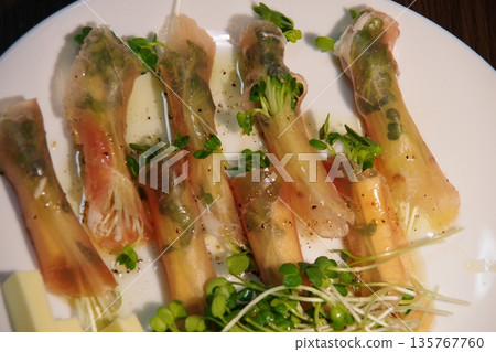 Delicious prosciutto and cheese 135767760