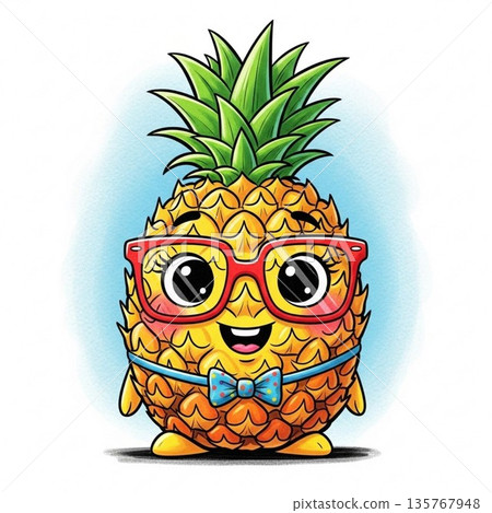 Pineapple illustration 135767948