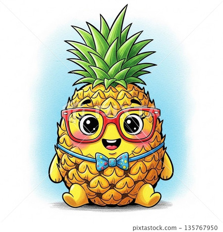 Pineapple illustration 135767950