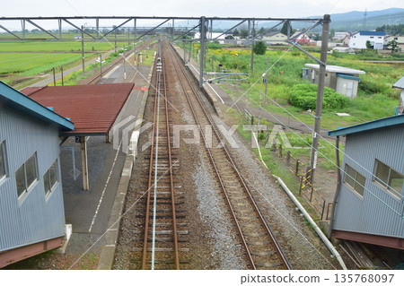 JR Hokkaido Hakodate Main Line: View of Koshuunai Station (Summer 2023) 135768097