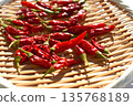 Drying the harvested chilies 135768189