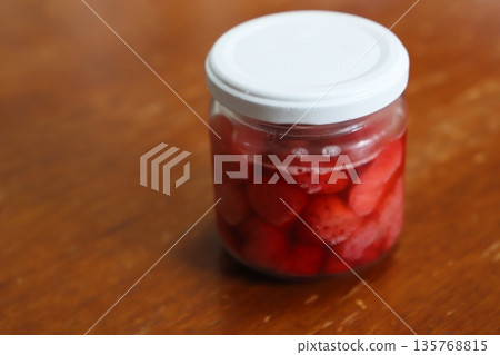 Homemade strawberry jam 135768815