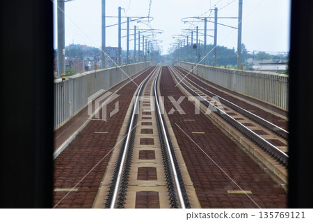 A view from the window of a local train on the JR Hokkaido Hakodate Main Line from Ebetsu Station to Shinrin-koen Station (cloudy in the summer of 2023) A view from the window of a local train on the JR Hokkaido Hakodate Main Line from Ebetsu Station to Shinrin-koen Station (cloudy in the summer of 2023) 135769121