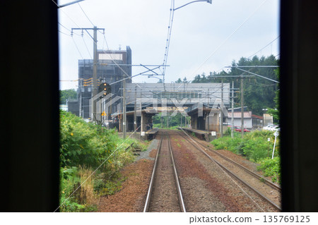 A view from the window of a local train on the JR Hokkaido Hakodate Main Line from Ebetsu Station to Shinrin-koen Station (cloudy in the summer of 2023) A view from the window of a local train on the JR Hokkaido Hakodate Main Line from Ebetsu Station to Shinrin-koen Station (cloudy in the summer of 2023) 135769125