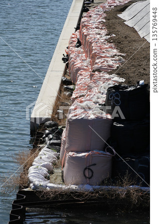 River reinforcement work River reinforcement work 135769448