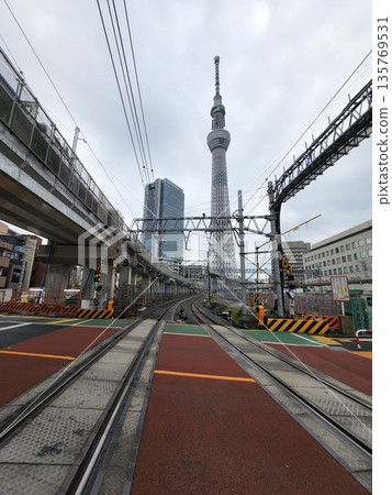 Oshiage railroad crossing October 2022 Oshiage railroad crossing October 2022 135769531