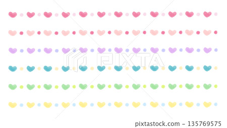 Heart colorful line set Heart colorful line set 135769575