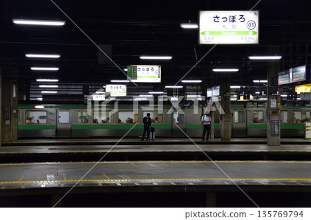 JR Hokkaido Sassho Line: Scenery from the train window between Sapporo Station and Shinkotoni Station (cloudy in the summer of 2023) 135769794