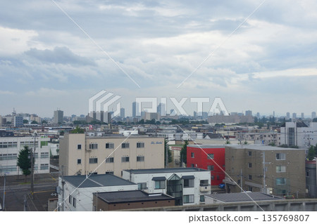 JR Hokkaido Sassho Line: Scenery from the train window between Sapporo Station and Shinkotoni Station (cloudy in the summer of 2023) JR Hokkaido Sassho Line: Scenery from the train window between Sapporo Station and Shinkotoni Station (cloudy in the summer of 2023) 135769807