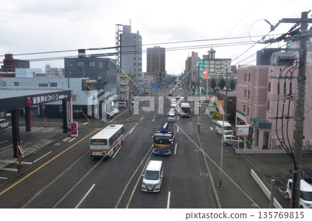 JR Hokkaido Sassho Line: Scenery from the train window between Sapporo Station and Shinkotoni Station (cloudy in the summer of 2023) JR Hokkaido Sassho Line: Scenery from the train window between Sapporo Station and Shinkotoni Station (cloudy in the summer of 2023) 135769815