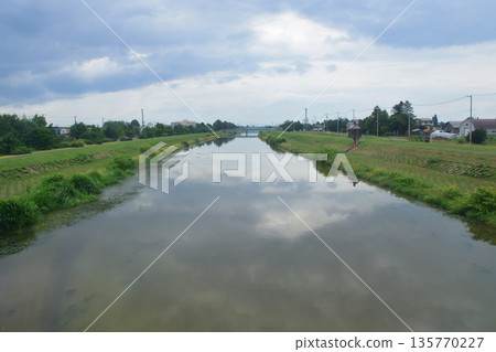 JR北海道佐佐木線：新古通站至愛之裡京台站之間的列車車窗景色（2023年夏季多雲） 135770227