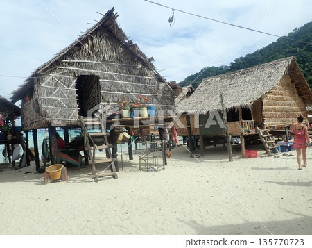 Moken village, Surin Islands, Thailand Moken village, Surin Islands, Thailand 135770723