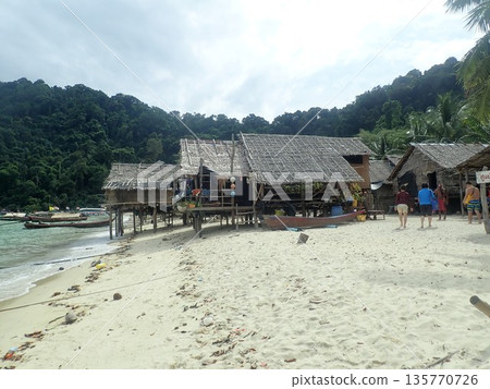 Moken village, Surin Islands, Thailand Moken village, Surin Islands, Thailand 135770726
