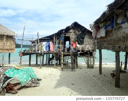 Moken village, Surin Islands, Thailand Moken village, Surin Islands, Thailand 135770727