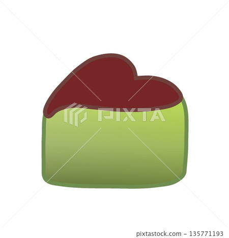心形抹茶巧克力插圖 心形抹茶巧克力插圖 135771193