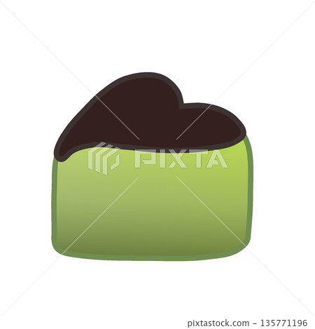 Illustration of heart-shaped matcha chocolate Illustration of heart-shaped matcha chocolate 135771196