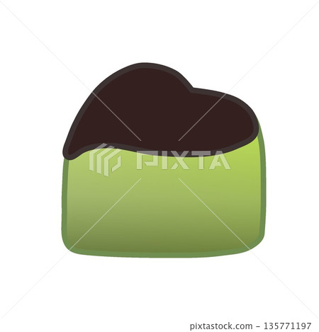 Illustration of heart-shaped matcha chocolate Illustration of heart-shaped matcha chocolate 135771197