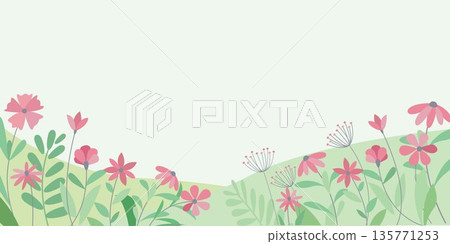 Illustration material of fashionable plants and flowers with gentle colors in spring Illustration material of fashionable plants and flowers with gentle colors in spring 135771253