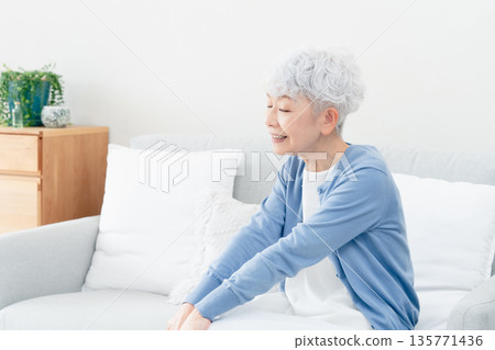 Depressed senior woman Depressed senior woman 135771436