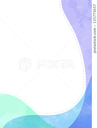 Simple background with curves, frame, watercolor color, portrait orientation Simple background with curves, frame, watercolor color, portrait orientation 135773037