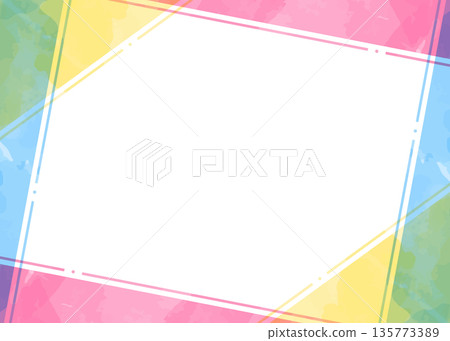 簡約設計邊框、背景、水彩色彩 135773389