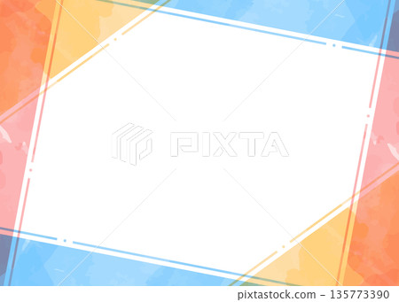 簡約設計邊框、背景、水彩色彩 135773390