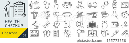 與健康檢查相關的圖標集 與健康檢查相關的圖標集 135773558