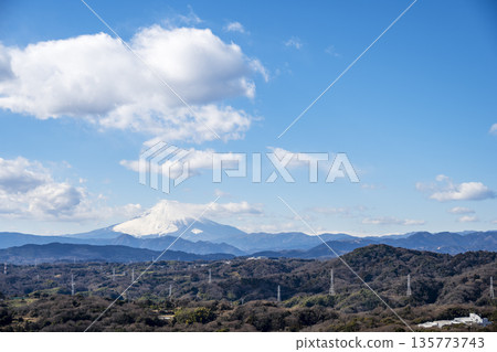 富士山、湘南台、駒山公園、冬季、1月[神奈川縣平塚市] 135773743