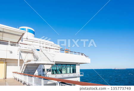 Tokyo Bay Aqua-Line Umihotaru observation deck and the blue sea 135773749
