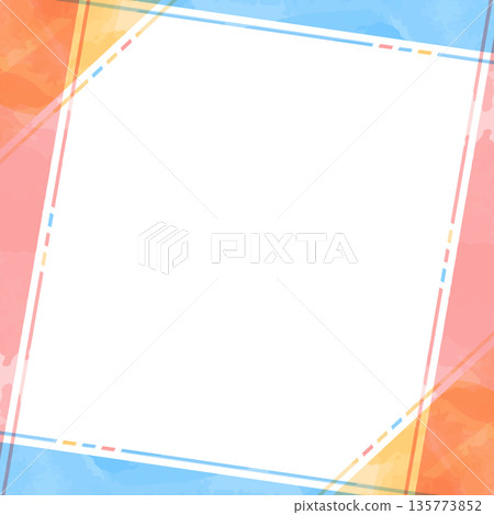 Simple design frame, background, watercolor color, square size Simple design frame, background, watercolor color, square size 135773852