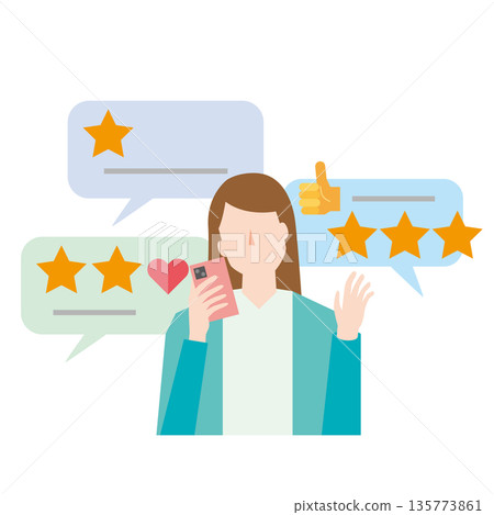 一位女士正在查看口碑和評價 135773861