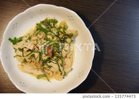 Chicken fillet and shiso leaves Chicken fillet and shiso leaves 135774473
