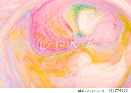 Pastel Pink Yellow Green Swirled Soap Bubble Texture Abstract Fluid Art Background Pastel Pink Yellow Green Swirled Soap Bubble Texture Abstract Fluid Art Background 135774562